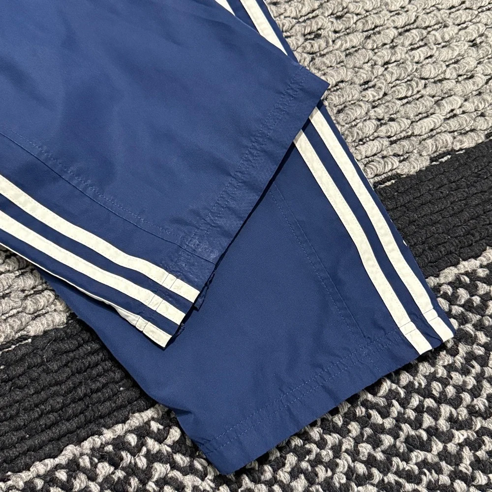 Vintage Adidas Track Pants Men’s L Navy White Stripe Mesh Lined Y2K Retro Casual